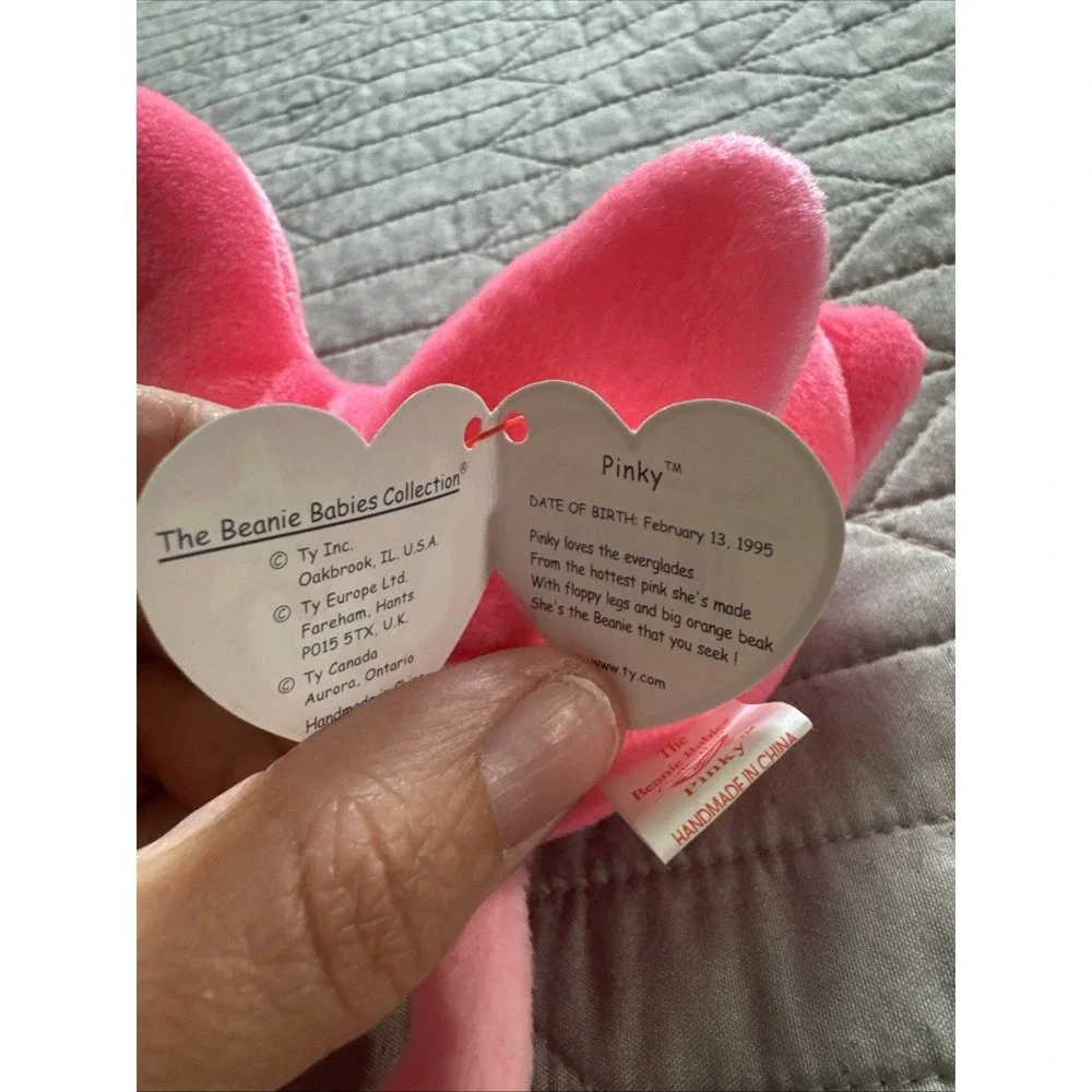 TY Beanie Babies Pinky‎ Pink Flamingo 1996 *RARE ERRORS* Retired #4072